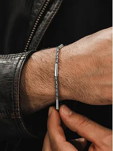 Erkek Gümüş Set - 2,8 mm Kalınlıkta Kral Model Parçalı Kral Erkek Kolye ve Bileklik Set