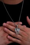 Erkek Gümüş Kolye - Game Of Thrones Ejderha Figürlü Gümüş Erkek Kolye