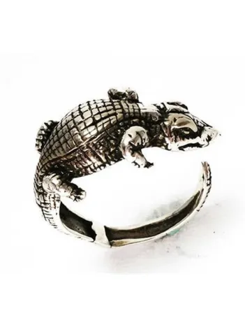 Gümüş Erkek Yüzüğü Timsah Motifli
