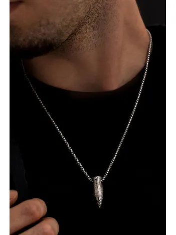 Erkek Kolye-Çelik Mermi Kurşun Model Erkek Kolye