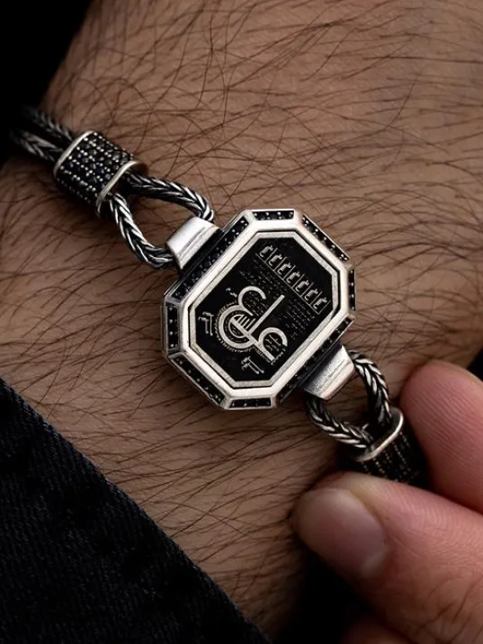 Erkek Gümüş Bileklik - Hz Ali Tılsımı Motifli Tilkikuyruğu Zincirli 925 Ayar Gümüş Bileklik Erkek Gümüş Bileklik - Hz Ali Tılsımı Motifli Tilkikuyruğu Zincirli 925 Ayar Gümüş Bileklik