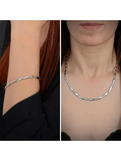 Asena Balık Sırtı 925 Ayar Kadın Gümüş Bileklik - Gblasenabl1-gms