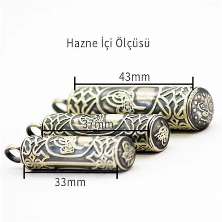 Erkek Gümüş Kolye - Tuğralı Silindir Yuvarlak Gümüş Muska Haznesi Deri Kolye Hediyeli Orta Erkek Gümüş Kolye - Tuğralı Silindir Yuvarlak Gümüş Muska Haznesi Deri Kolye Hediyeli Orta