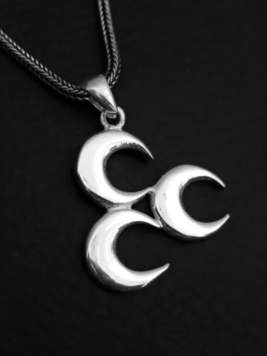 Üç Hilal Ülkücü Gümüş Erkek Kolye Zincir