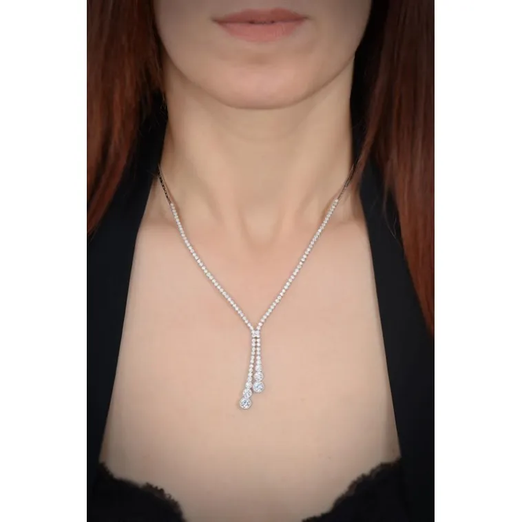 Çağ Bayan Zirkon Taşlı Gümüş Su Yolu Set - Kolye, Bileklik, Küpe, Yüzük Çağ Bayan Zirkon Taşlı Gümüş Su Yolu Set - Kolye, Bileklik, Küpe, Yüzük