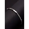 Erkek Kral Gümüş Bileklik Künye Özel Tasarım Kare Parçalı 3,5mm