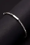 Erkek Kral Gümüş Bileklik Künye Özel Tasarım Kare Parçalı 3,5mm Erkek Kral Gümüş Bileklik Künye Özel Tasarım Kare Parçalı 3,5mm
