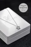 Kadın Gümüş Kolye - Swarovski Taşlı Zirconia Çok Taşlı Yıldız Motifli Kadın Kolye
