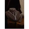 Füreyya Bayan Zirkon Taşlı Gümüş Su Yolu Set - Kolye, Bileklik, Küpe, Yüzük Füreyya Bayan Zirkon Taşlı Gümüş Su Yolu Set - Kolye, Bileklik, Küpe, Yüzük