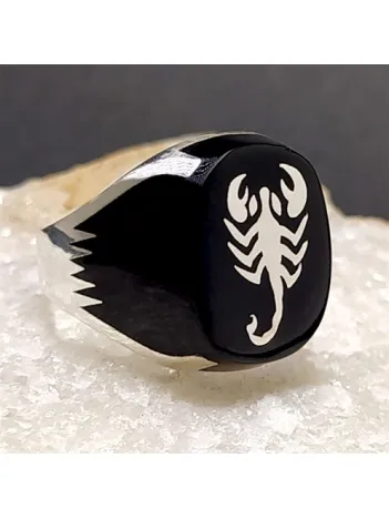 Akrep Gümüş Erkek Yüzük