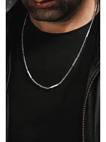2,8mm Kral Gümüş Erkek Kolye Zincir Silindir Parçalı Model 2,8mm Kral Gümüş Erkek Kolye Zincir Silindir Parçalı Model