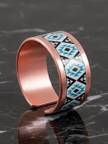Kadın Bakır Yüzük - Eyes Model Özel Baskı Metal Kutu Ve Kuvars Taşı