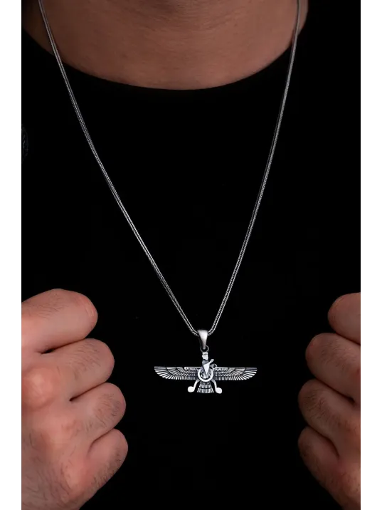 Erkek Gümüş Kolye - Ahura Mazda Figürlü Gümüş Erkek Kolye Erkek Gümüş Kolye - Ahura Mazda Figürlü Gümüş Erkek Kolye