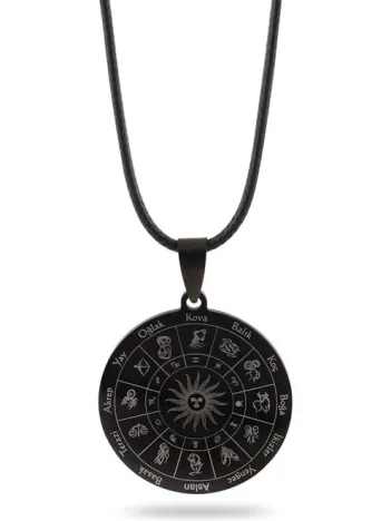 Akrep Burcu Kolyesi Kadın Erkek Çelik Deri Kolye CKLAKREPBUR-SYH