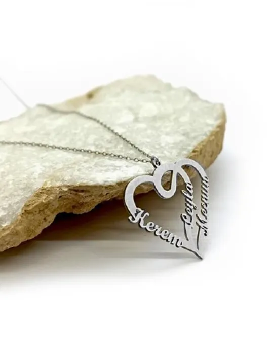 Çift Kalp Gümüş Kolye GKLGMS3ISMK