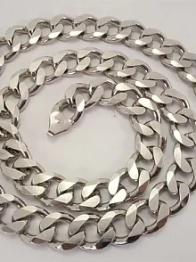 Devasa Kalın Gurmet Gümüş Erkek Kolye Zincir Özel Üretim 183,5gr Rodyumlu Model