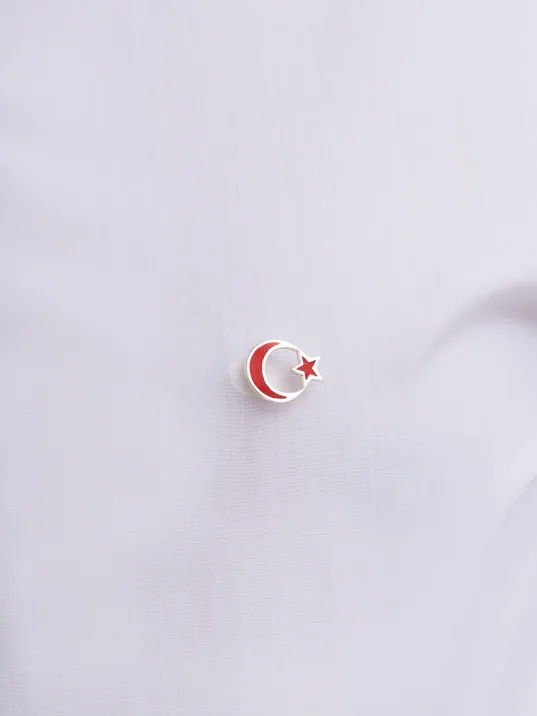 Mineli Türk Bayrağı Gümüş Rozet