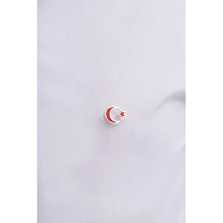 Mineli Türk Bayrağı Gümüş Rozet Mineli Türk Bayrağı Gümüş Rozet