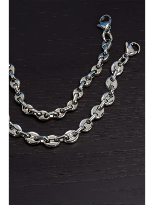 Erkek Çelik Kolye - Kalın Gemici Zincir Model Parlak Ömür Boyu Paslanmaz Kararmaz Dayanıklı Tasarım