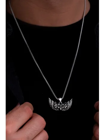 Melek Kanadı Gümüş Erkek Kolye Zincir Melek Kanadı Gümüş Erkek Kolye Zincir