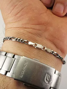 İnce Oksitli Figaro Erkek Bileklik Künye 3,5mm