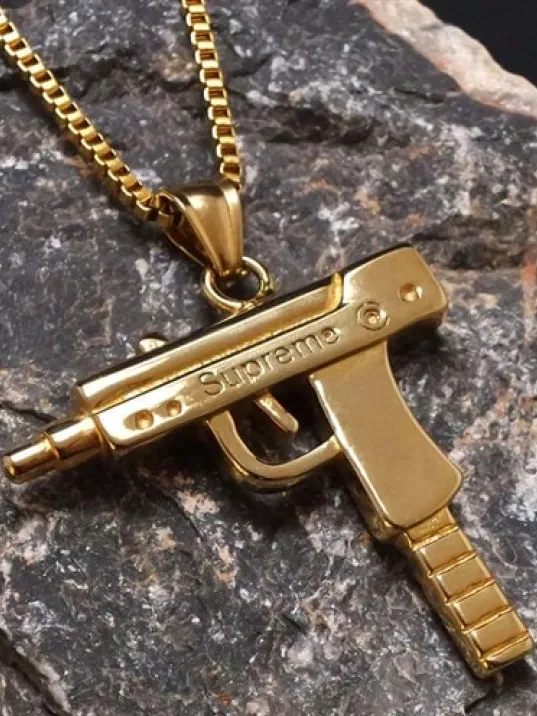 Ottoman Altın Rengi Çelik Uzi Erkek Kolye Zincir Ottoman Altın Rengi Çelik Uzi Erkek Kolye Zincir