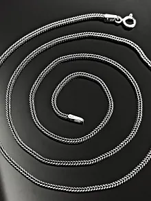 1.8 mm Tilki Kuyruğu Gümüş Erkek Kolye Zincir İtalyan Malı İnce Model