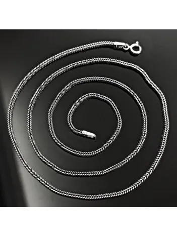 1.8 mm Tilki Kuyruğu Gümüş Erkek Kolye Zincir İtalyan Malı İnce Model 1.8 mm Tilki Kuyruğu Gümüş Erkek Kolye Zincir İtalyan Malı İnce Model