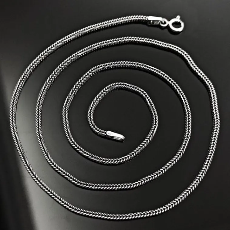 1.8 mm Tilki Kuyruğu Gümüş Erkek Kolye Zincir İtalyan Malı İnce Model 1.8 mm Tilki Kuyruğu Gümüş Erkek Kolye Zincir İtalyan Malı İnce Model