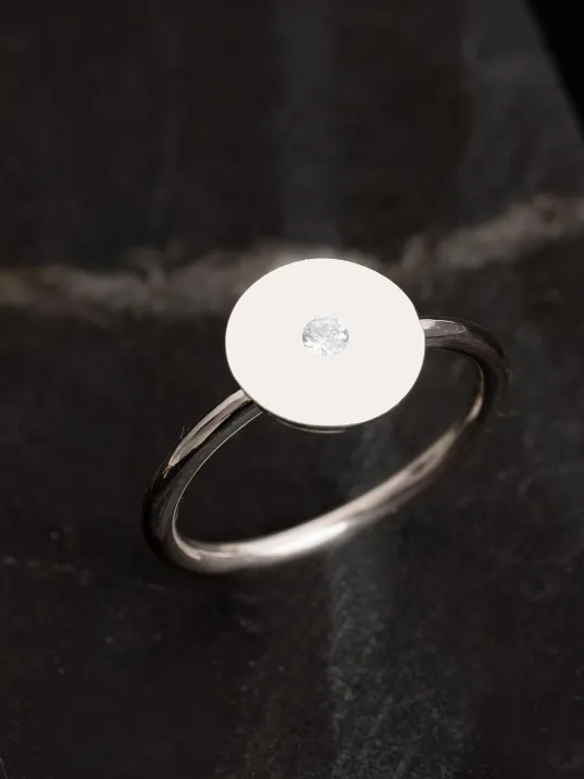 Kadın Gümüş Yüzük - El İşçiliği Yuvarlak Motifli Zirkon Taşlı Kadın Yüzük