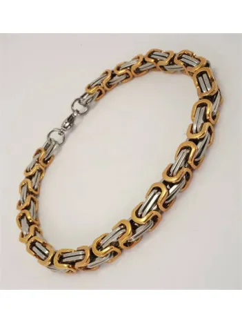 Rose(bakır rengi) Beyaz Kral Erkek Çelik Kolye Ve Bileklik Set Orta Kalınlıkta