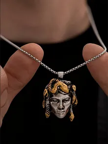 Medusa - Erkek Kolye - Kadın Kolye - Medusa Model Bay Çelik Kolye