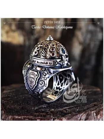 İslam Usta Tasarımı Fetih 1453 Gümüş Erkek Yüzük