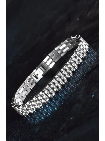 Erkek Çelik Bileklik - Bukle Model Tasarım Erkek Bileklik