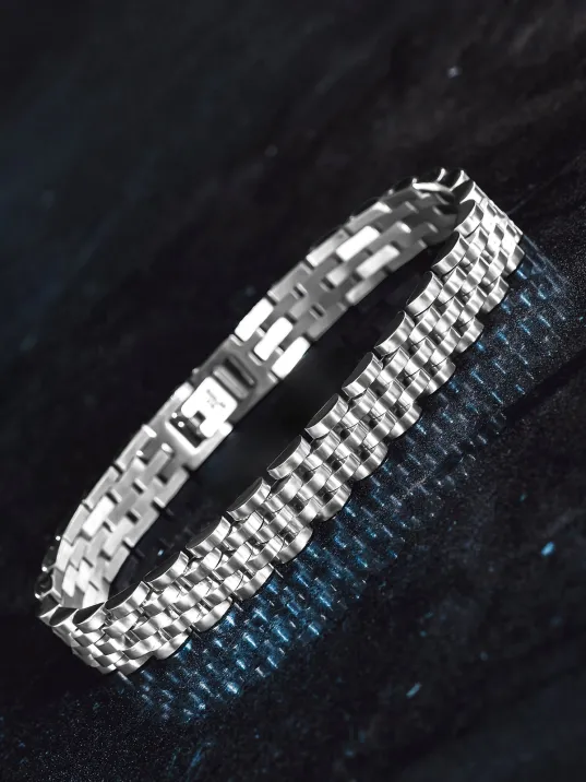 Erkek Çelik Bileklik - Bukle Model Tasarım Erkek Bileklik