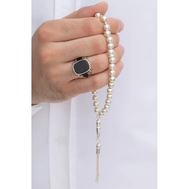 Gümüş Tespih Düz Küre Orta Boy 21gr Gümüş Tespih Düz Küre Orta Boy 21gr