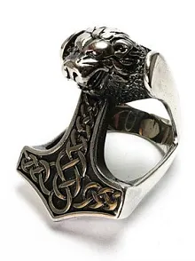 THOR’UN ÇEKİCİ ERKEK GÜMÜŞ YÜZÜK