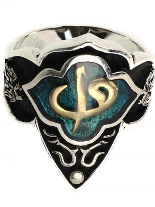 Vav Elif Gümüş Erkek Zihgir Başparmak Yüzük