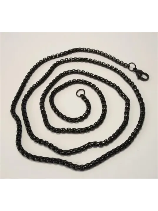 İnce Siyah Polo Model Erkek Çelik Kolye