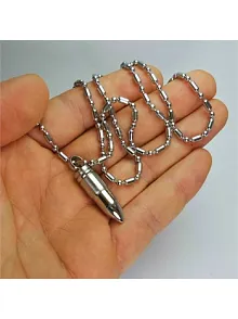 MERMİ FİGÜRLÜ ERKEK ÇELİK KOLYE ZİNCİR