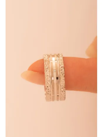 Atlantis Model Kadın Gümüş Tek Alyans Yüzük Nişan Söz Yüzükleri