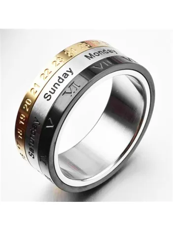 Tarihli Çelik Erkek Yüzüğü 316L Paslanmaz Ve Kararmaz
