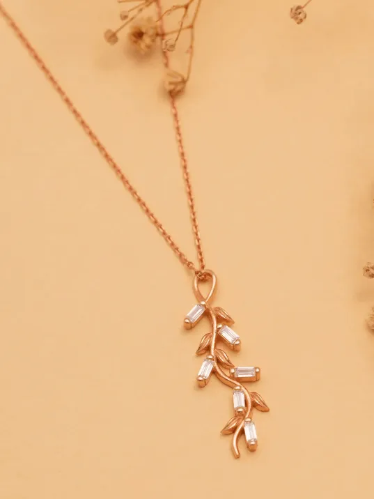 Baget Taşlı Yaprak Model Kadın Rose Gümüş Kolye Gklyprkmdl5-ros Baget Taşlı Yaprak Model Kadın Rose Gümüş Kolye Gklyprkmdl5-ros