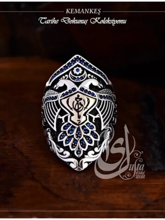 İslam Usta Tasarımı Kemankeş Gümüş Erkek Yüzük