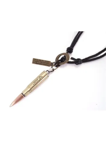 CrossFire Mermi Erkek Deri Kolye