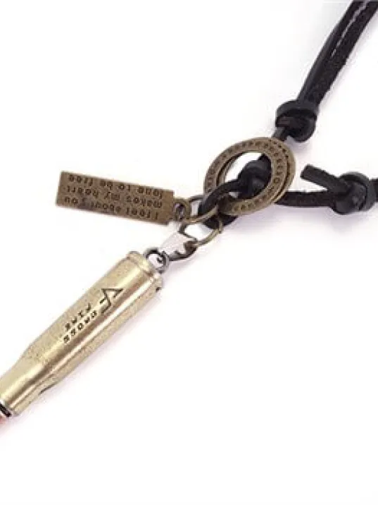 CrossFire Mermi Erkek Deri Kolye CrossFire Mermi Erkek Deri Kolye