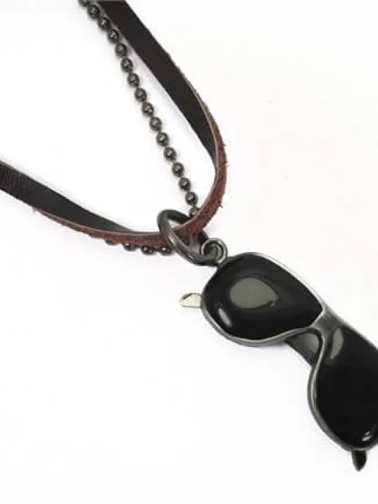 Güneş Gözlüğü Erkek Deri Kolye Güneş Gözlüğü Erkek Deri Kolye