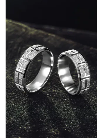 Erkek Kadın Gümüş Alyans - İşlemeli Parlak 925 Ayar Erkek Kadın Yüzük Erkek Kadın Gümüş Alyans - İşlemeli Parlak 925 Ayar Erkek Kadın Yüzük