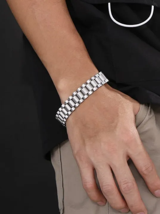 Erkek Çelik Bileklik - Model Lüks Bukle Erkek Bileklik