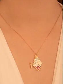 Balık Burcu Bayan Gümüş Kolye Harika Tasarım-Rose (bronz)